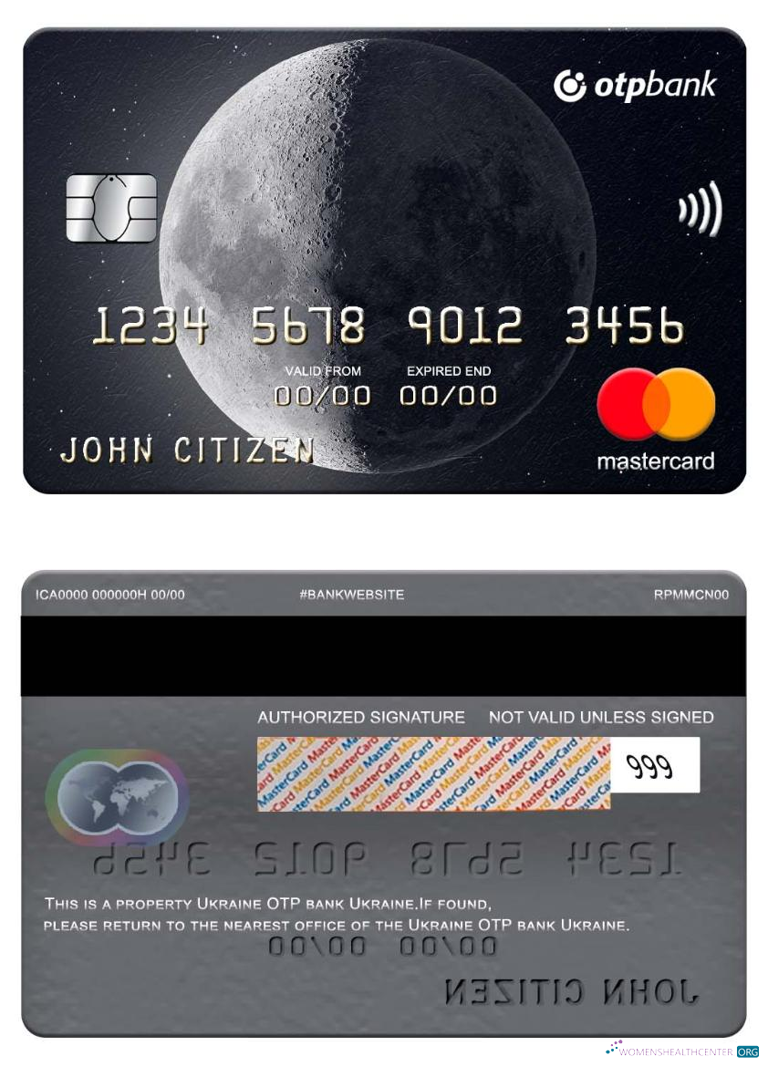 Download Ukraine OTP bank Ukraine mastercard Photoshop template